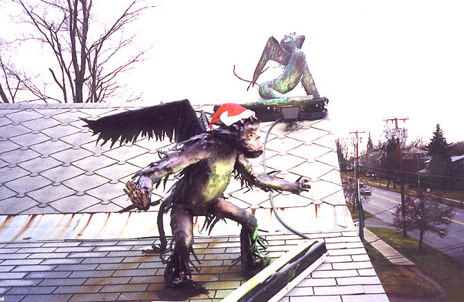 winged monkeys at Christmas